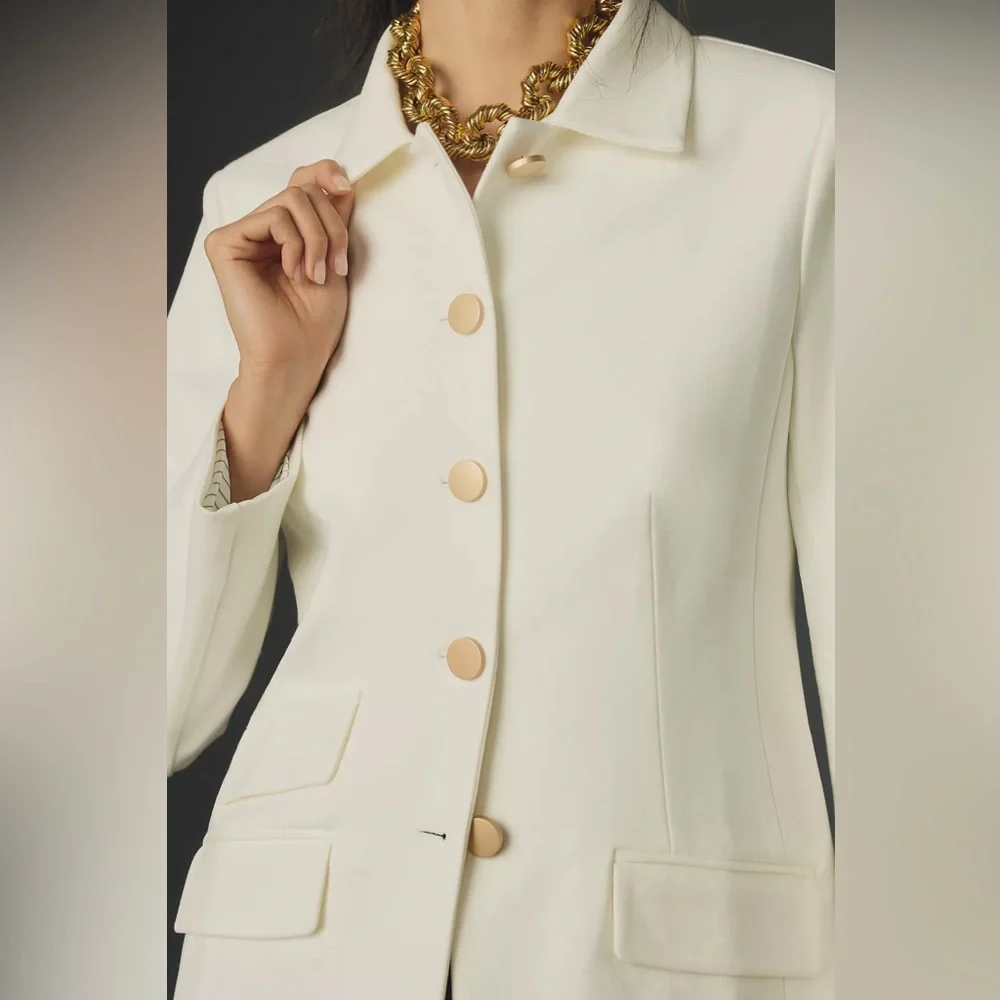 Anthropologie Dolan Left Coast Ponte Military Blazer Jacket - Picture 4 of 12